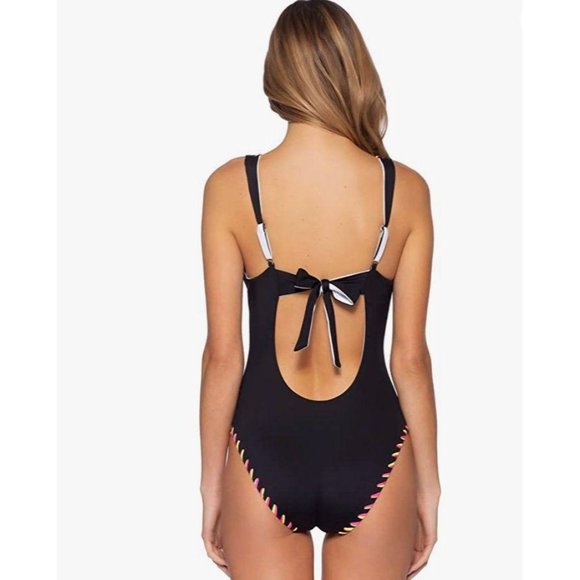 Becca Camille 1 Piece Reversible Bathing Suit NWT - Picture 3 of 11
